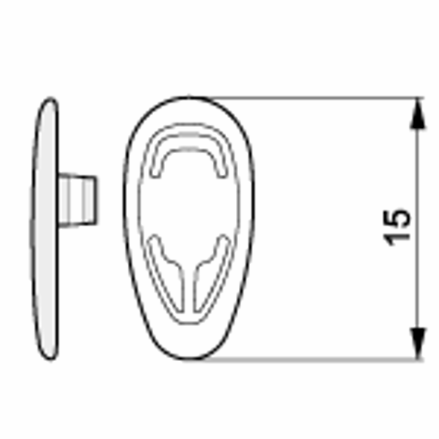 Bild von Silikon-Pads, "Ultra Slim", symmetrische Form, 15 mm, click-in, 20 Stück