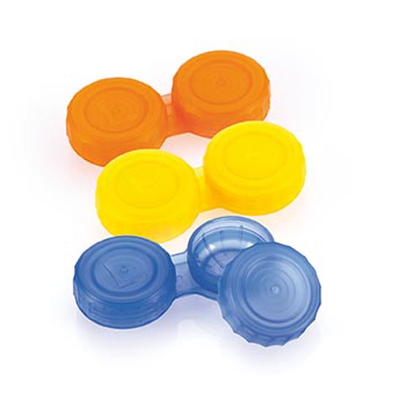 Bild von Kontaktlinsenbehälter, farbsortiert (orange, gelb und blau), 12 Stück