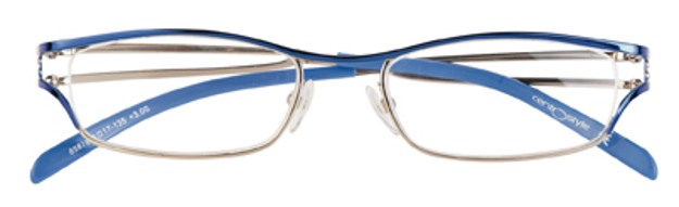 Bild von Nylonfaden-Metalllesebrille, blau/silber, +2.50 dptr.