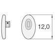 Bild von PVC-Metallpads, mit Metalleinlage silber, symmetrisch, 12 mm, click-in, 20 Stück