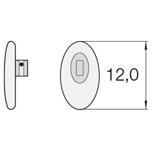 Bild von PVC-Metallpads, mit Metalleinlage silber, symmetrisch, 12 mm, click-in, 20 Stück