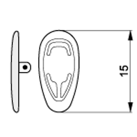 Bild von Silikon-Pads, "Ultra Slim", symmetrische Form,15 mm, schraubbar, 20 Stück