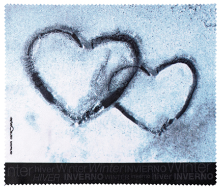 Bild von Mikrofasertuch 4-Jahreszeiten, Motiv "Winter Herzen", 15 x 18 cm, 100 Stück