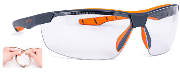 Bild von Schutzbrille FLEXOR PLUS, dunkelgrau/orange, 1 Stück