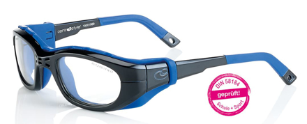Bild von Sportschutzbrille mit abnehmbaren Bügeln und Kopfband, in 4 Farben, Gr. 47-21