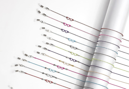 Bild von Brillenketten-Set "Tallin", farbige Metallketten mit Brillenmotiv, 12 Stück