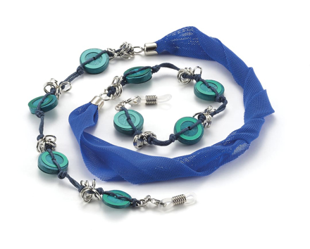 Bild von Brillenkette blau, auch als Wickelarmband tragbar, 1 Stück