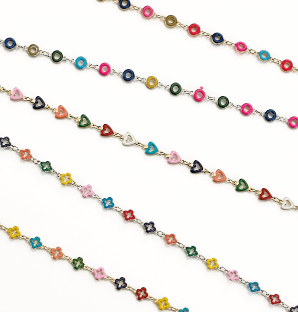 Bild von Brillenketten-Set "Amalfi", sortiert, inkl. Mikrofaserbeutel + Tray, 6 Stück