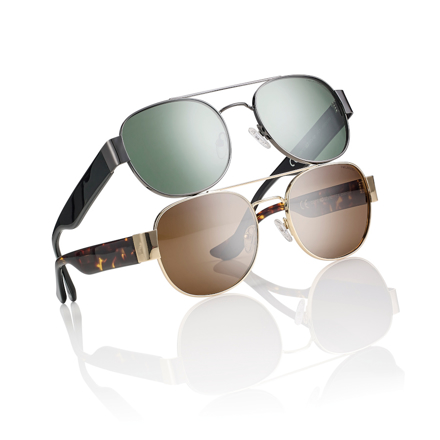 Bild von Metall-/Acetat-Sonnenbrille, Gr. 56-20, in 2 Farben, pol. Gläser, inkl. Etui