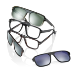 Bild von Acetat Fassung, Gr. 54-17, in 3 Farben, inkl. magnetischem Sonnenclip